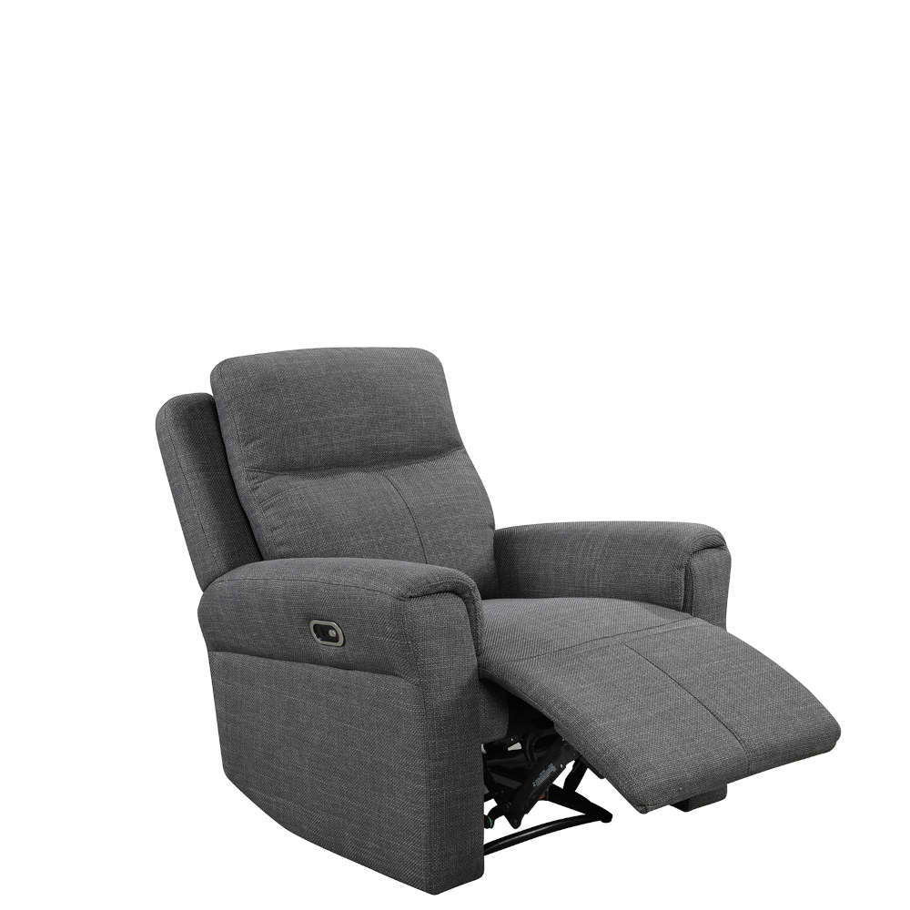 Russo Fabric Electric Recliner Chair - Charcoal