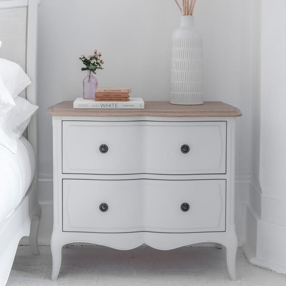 Amelie 2 Drawer Wide Bedside Cabinet