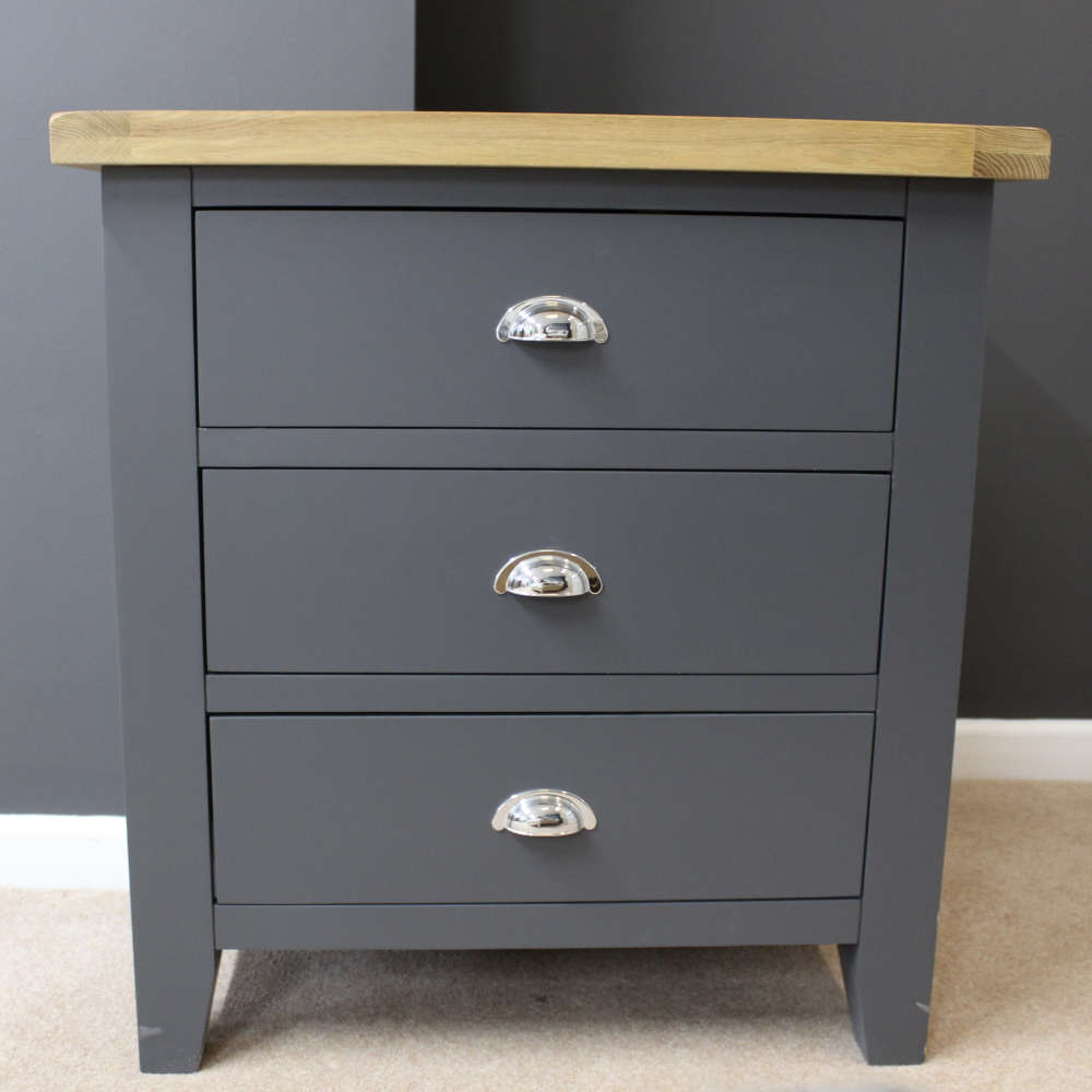 Tutnall Charcoal 3 Drawer Chest Of Drawers