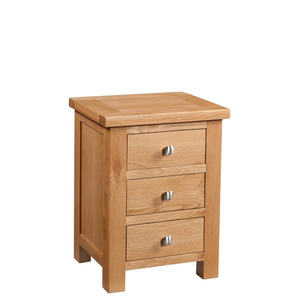 Didcot Oak 3 Drawer Bedside