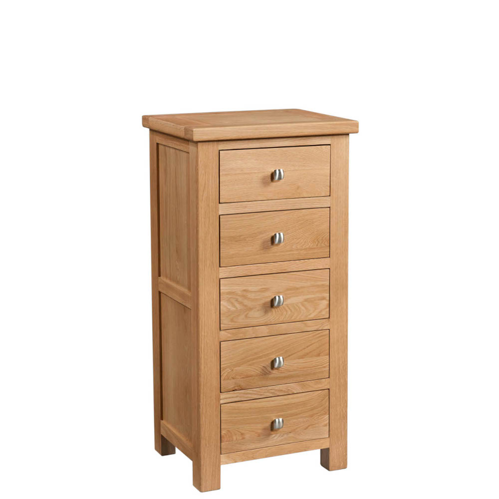Didcot Oak 5 Drawer Wellington Chest