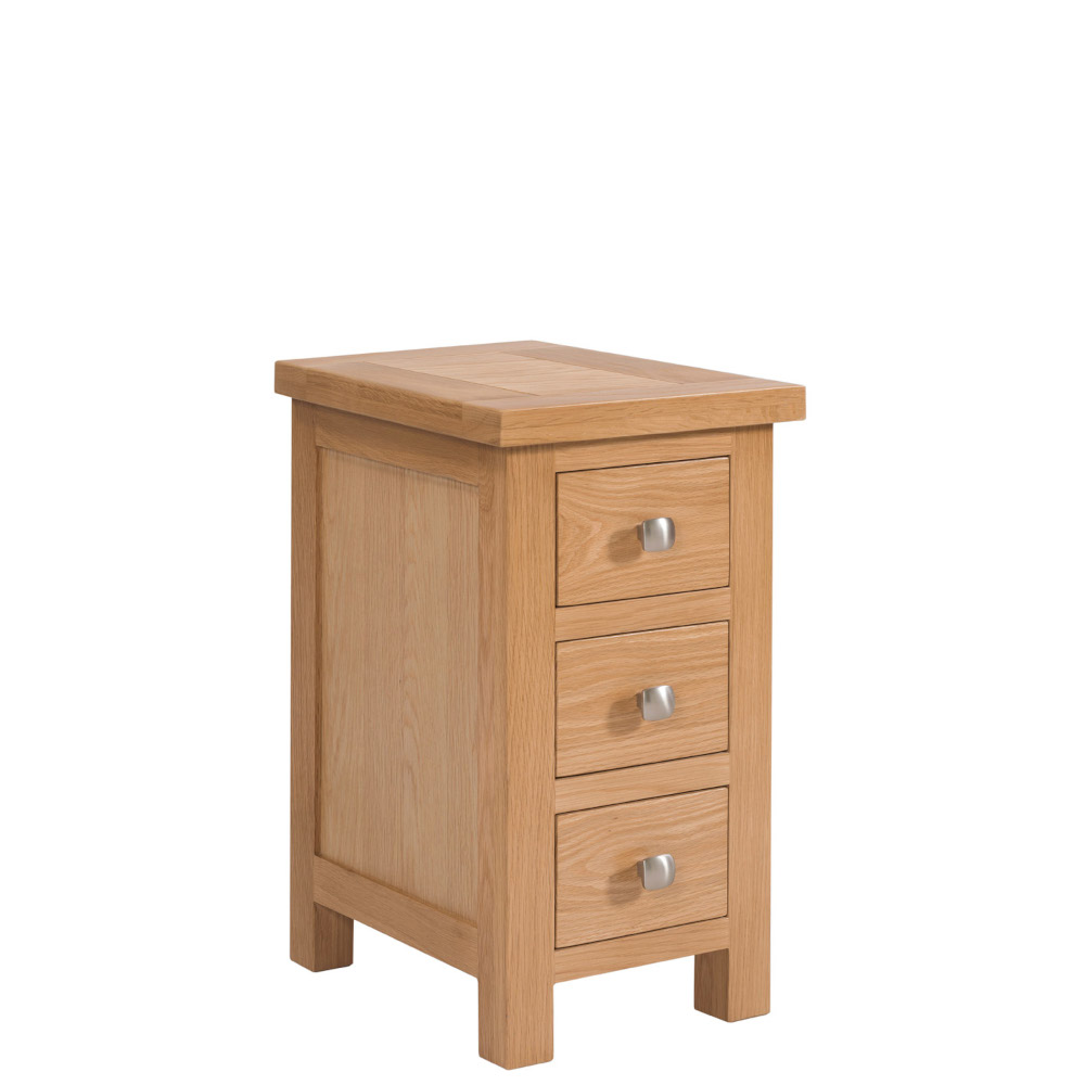 Didcot Oak Compact 3 Drawer Bedside