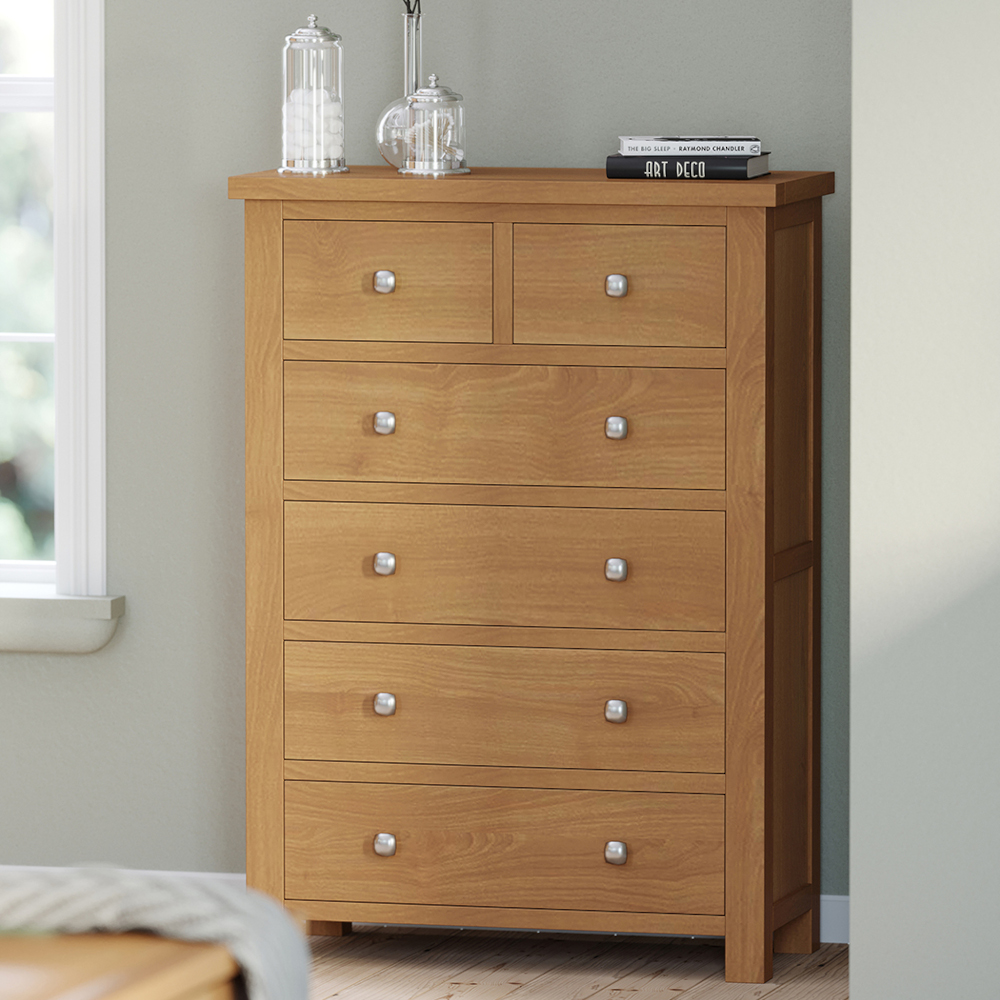 Didcot Oak 2 Over 4 Chest Of Drawers