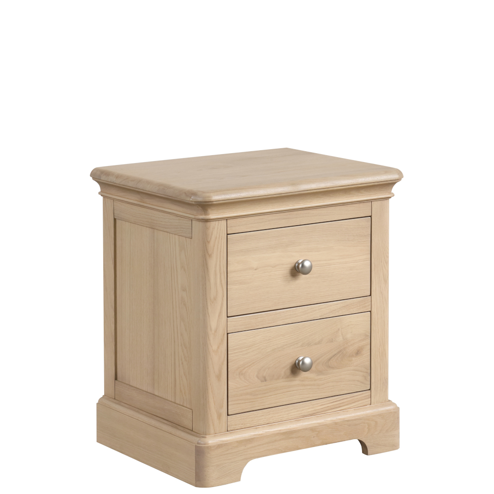 Loxley Oak 2 Drawer Bedside Cabinet