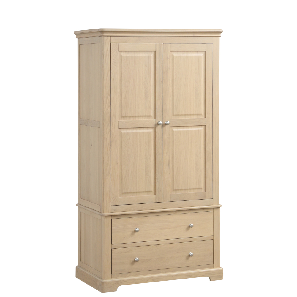 Loxley Oak 2 Drawer Gents Double Wardrobe