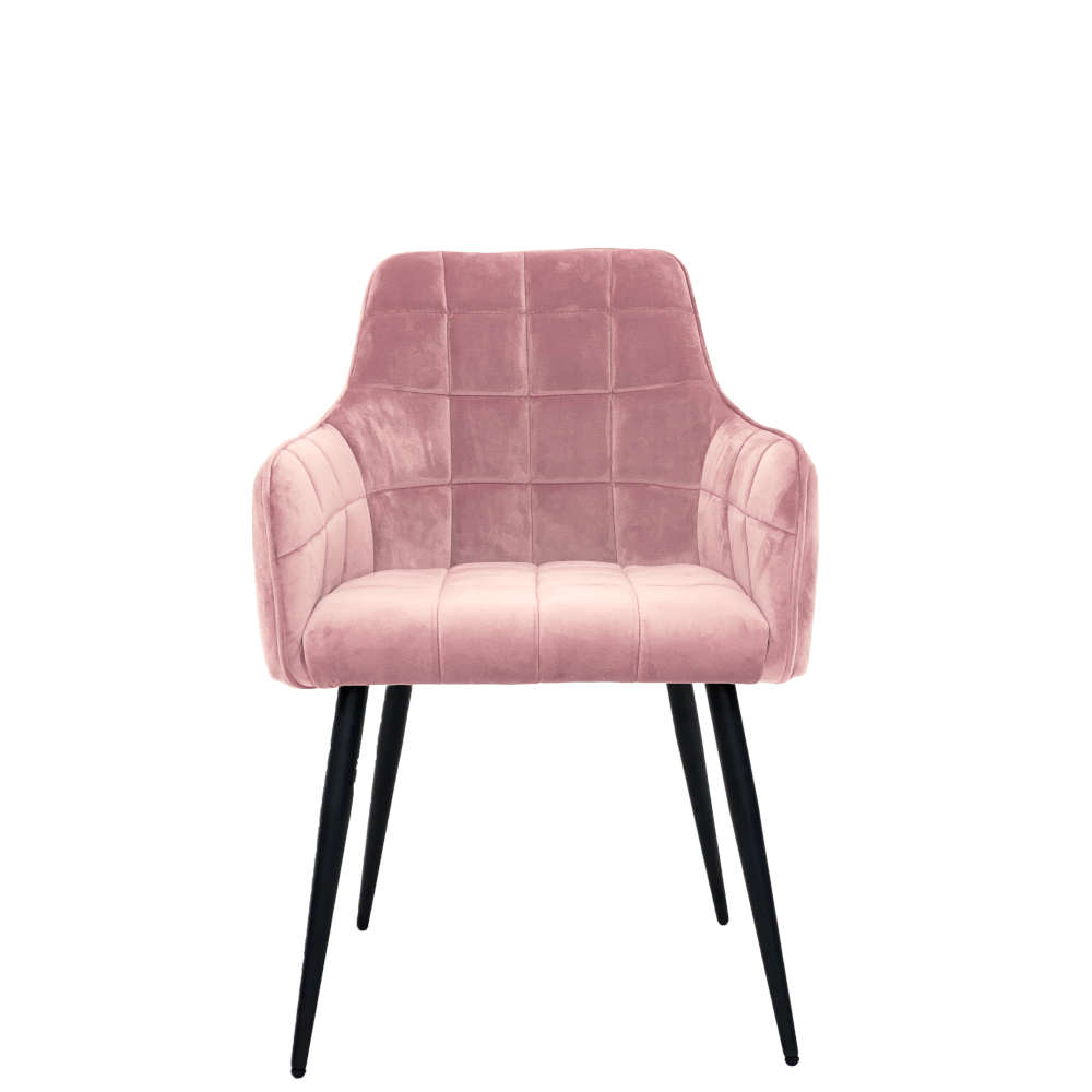 Vienna Velvet Dining Chair Blush (Pair)