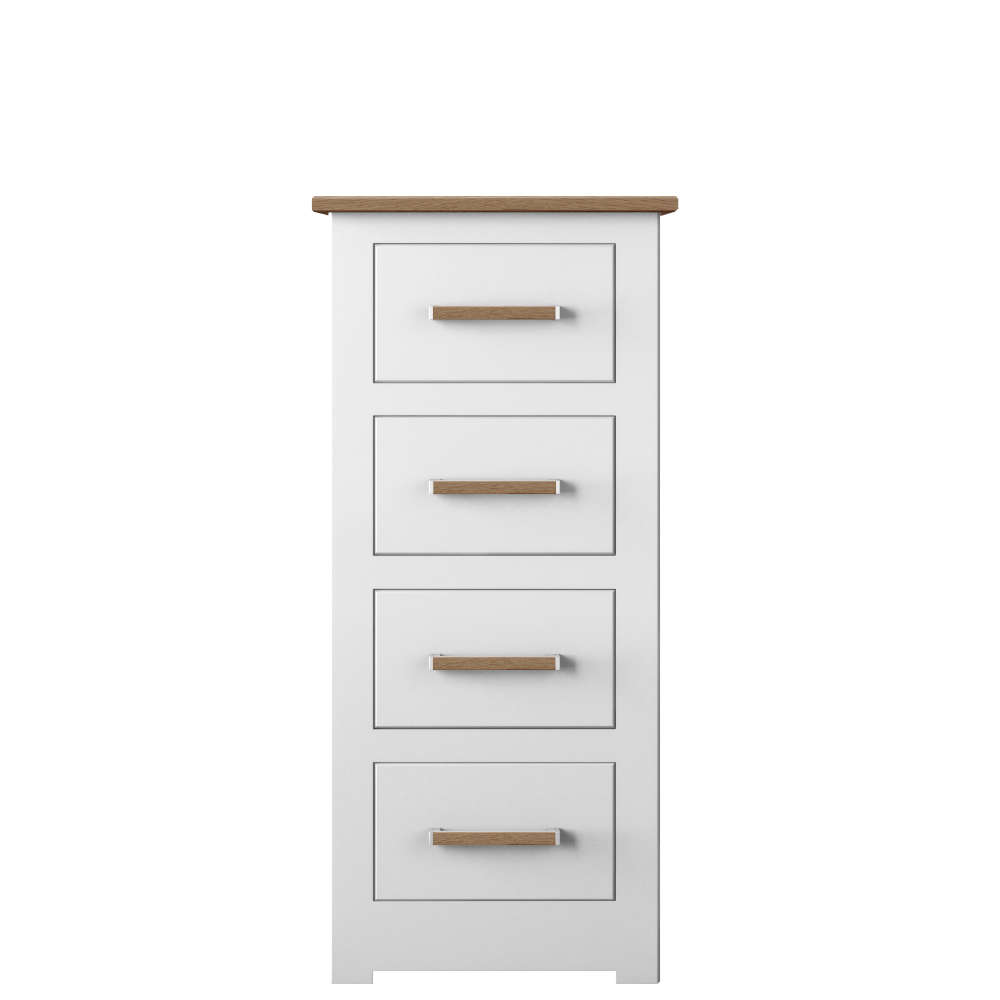 Modo Bedroom Oak Top 4 Drawer Narrow Chest Of Drawers