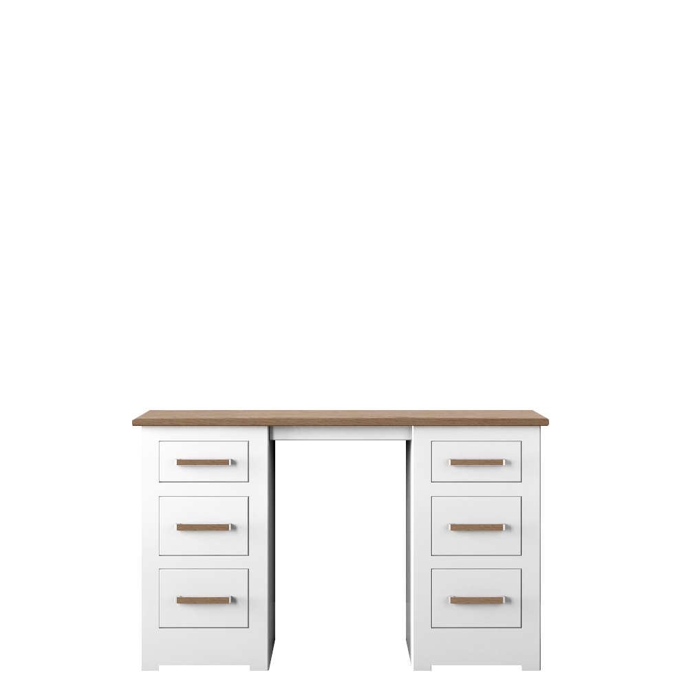 Modo Bedroom Oak Top Double Pedestal Dressing Table