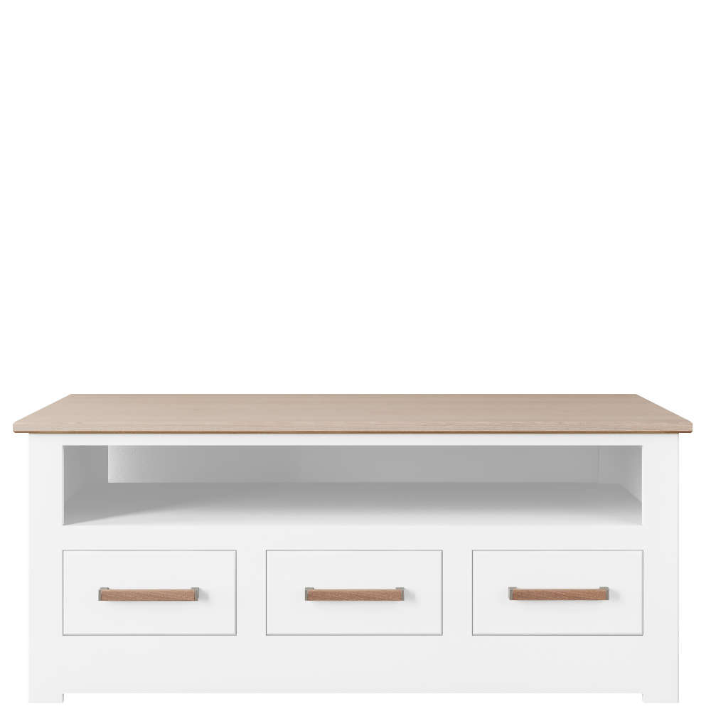 Modo Open Shelf Coffee Table Chest With 3 Drawers