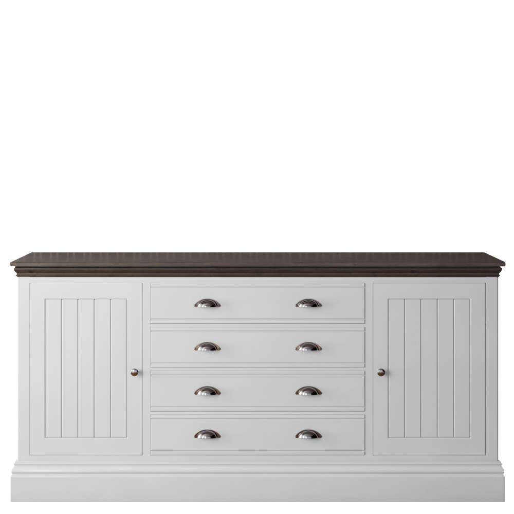 New England Large 2 Doors 4 Centre Drawers Sideboard