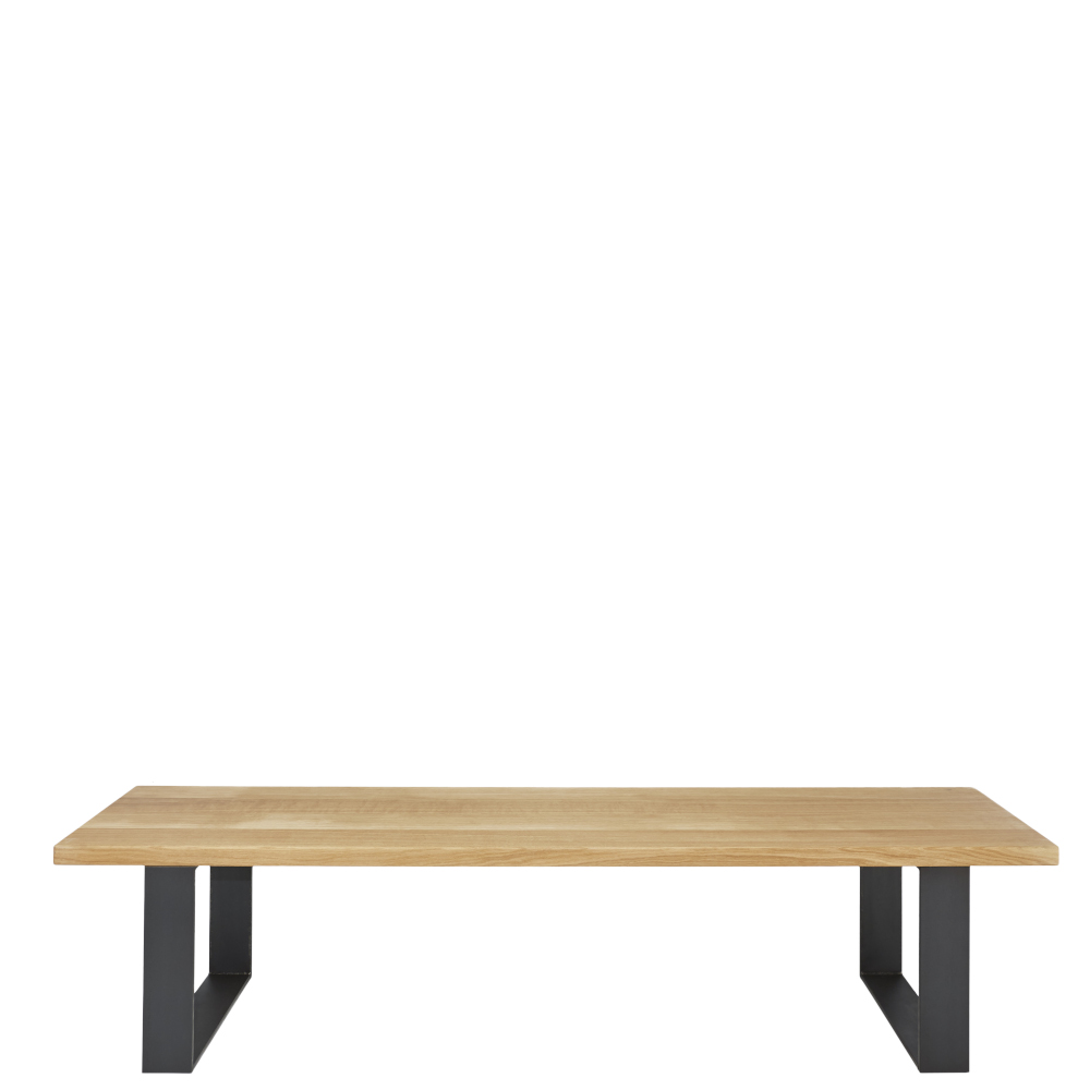 Kristensen and Kristensen Forest Custom Dining Bench With Wide Steel U-Leg
