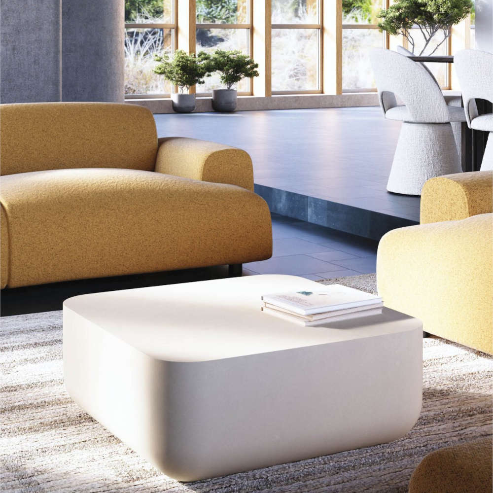 Abigail Ahern Flat Top Coffee Table With Pitted Linen Finish