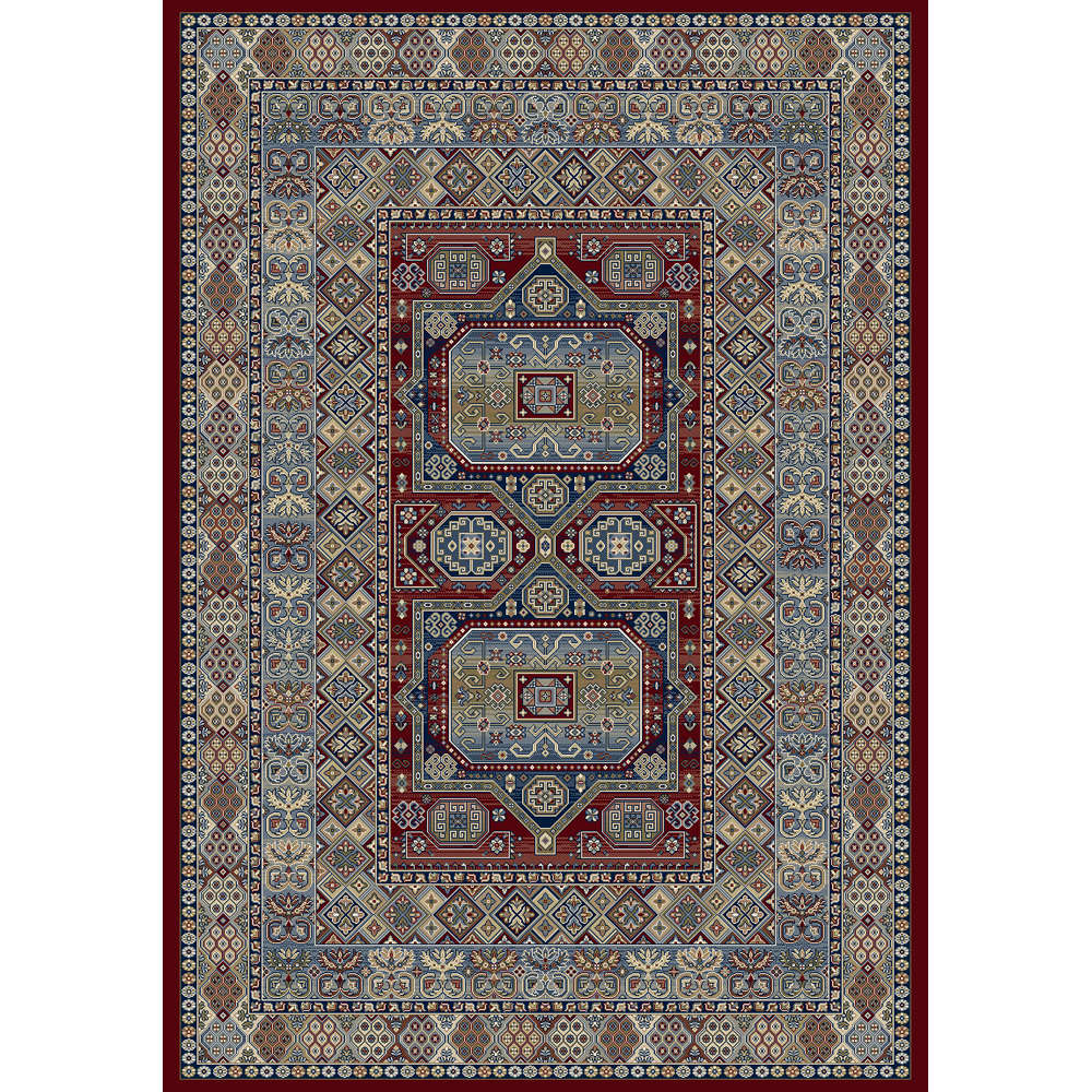 Da Vinci Traditional Decorative Geometric Red Rug