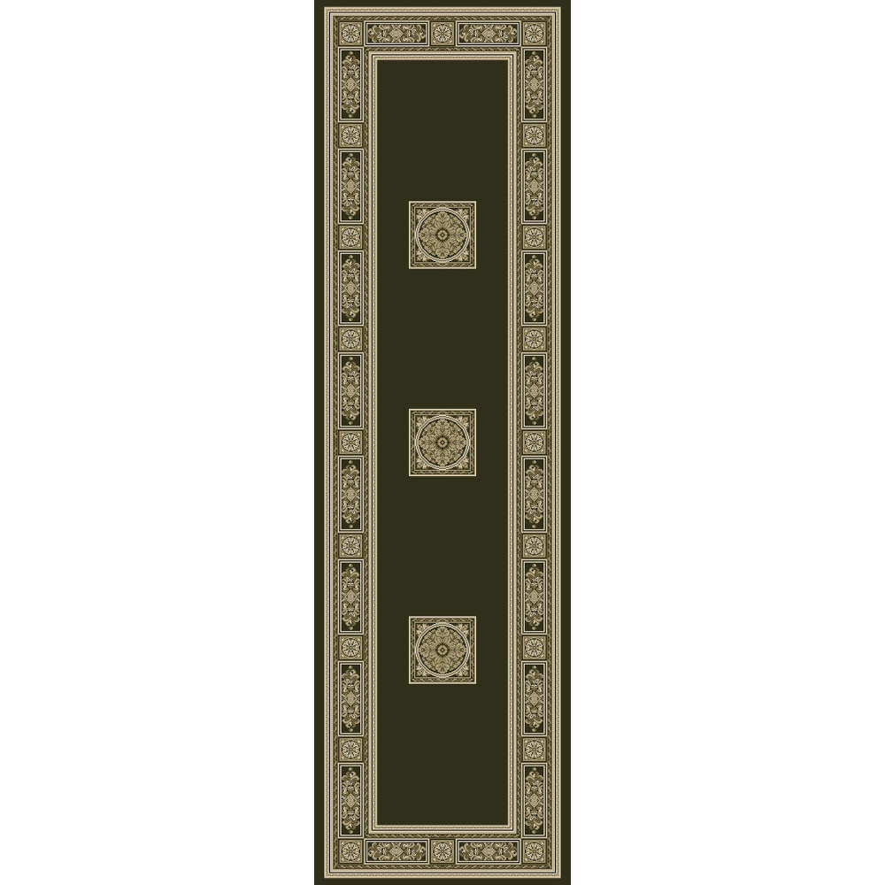 Da Vinci Traditional Art Deco Style Black Runner