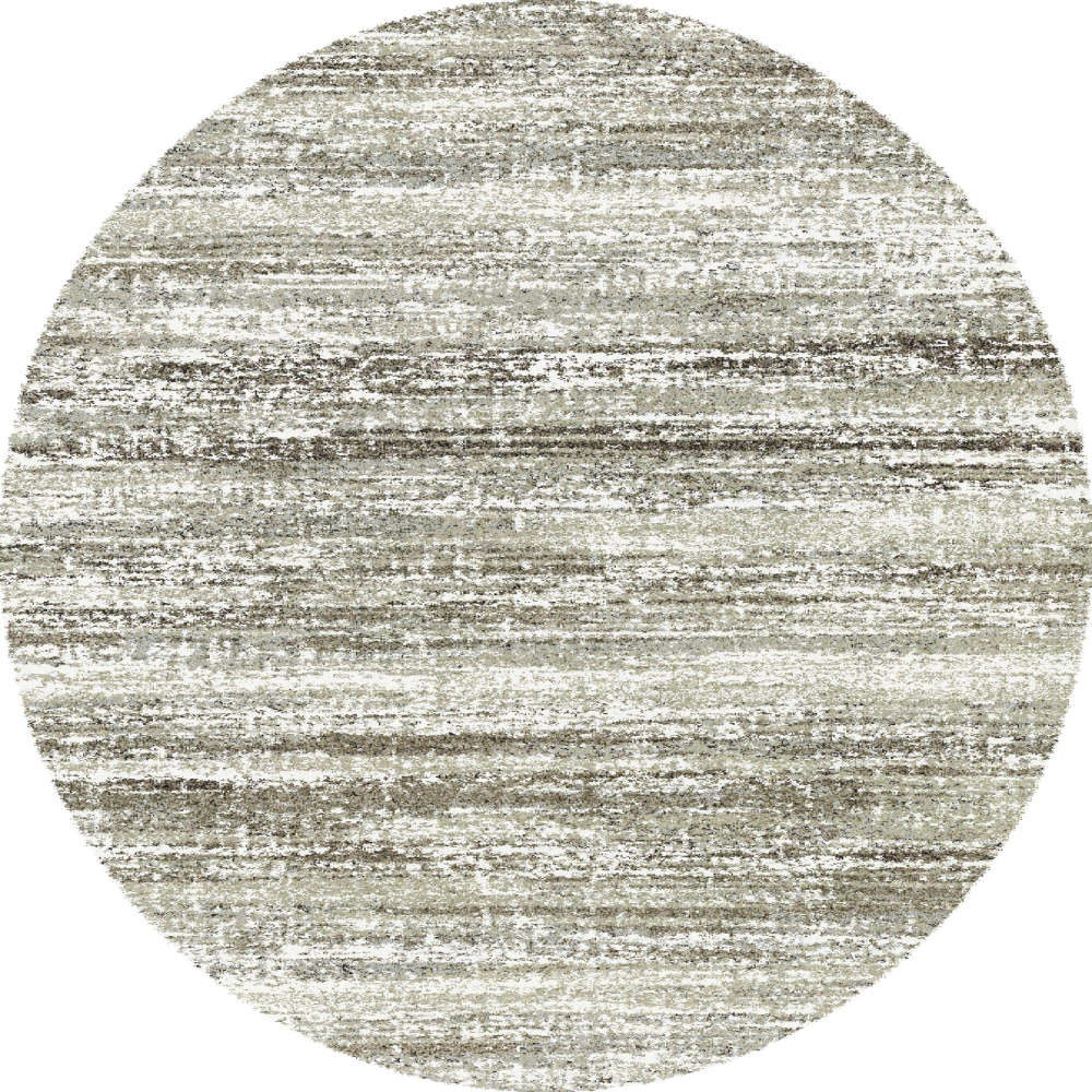 Mehari Circular Beige Rug With Modern Abstract Stripe
