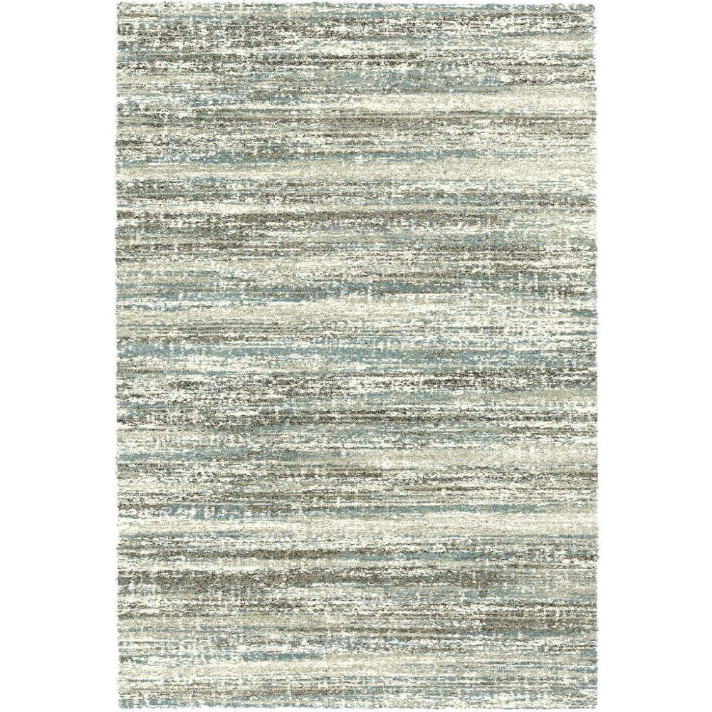 Mehari Rectangular Teal Rug With Modern Abstract Stripe