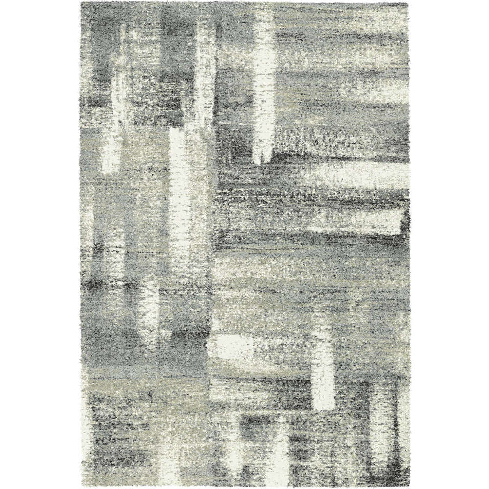Mehari Dark Grey Rug With Abstract Brushstroke Effect