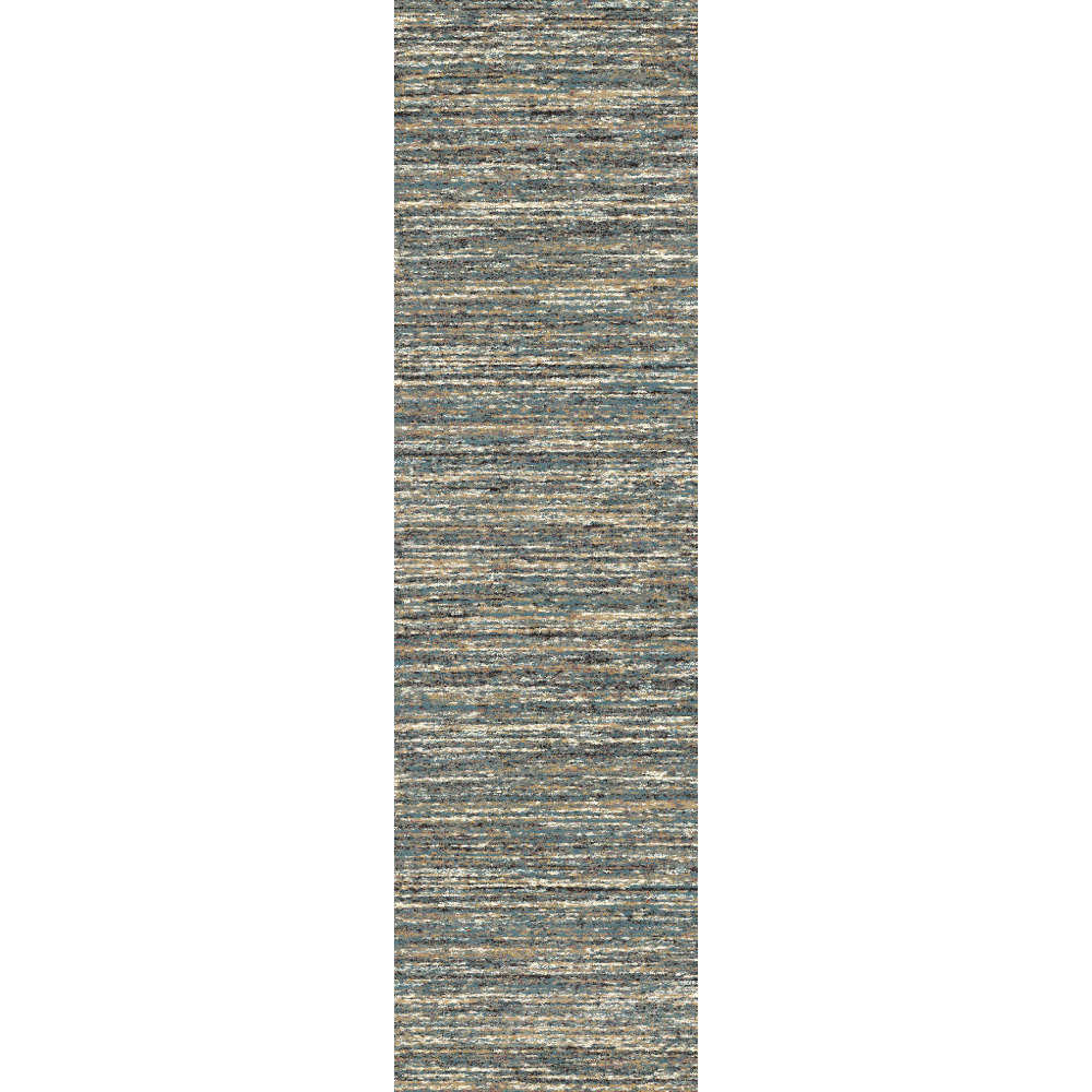 Mehari Blue Runner With Modern Abstract Stripe