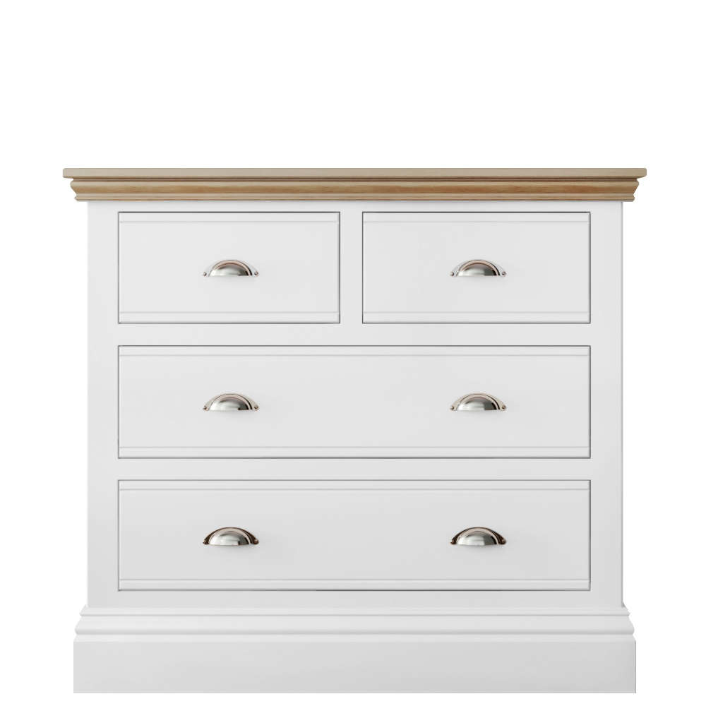 New England Bedroom Oak Top 2 + 2 Drawer Chest