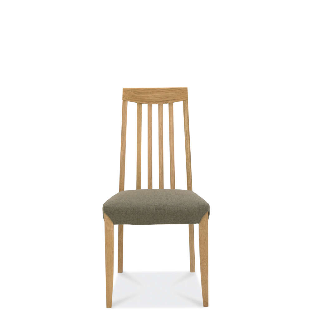 Beryl Oak Slat Back Chair Black Gold Fabric (Pair)
