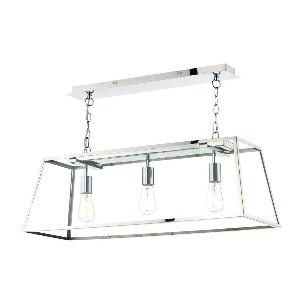 där Academy 3 Light Bar Pendant Stainless Steel