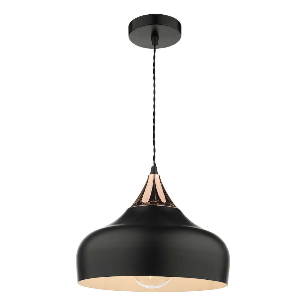 där Gaucho Pendant Matt Black And Polished Copper Small