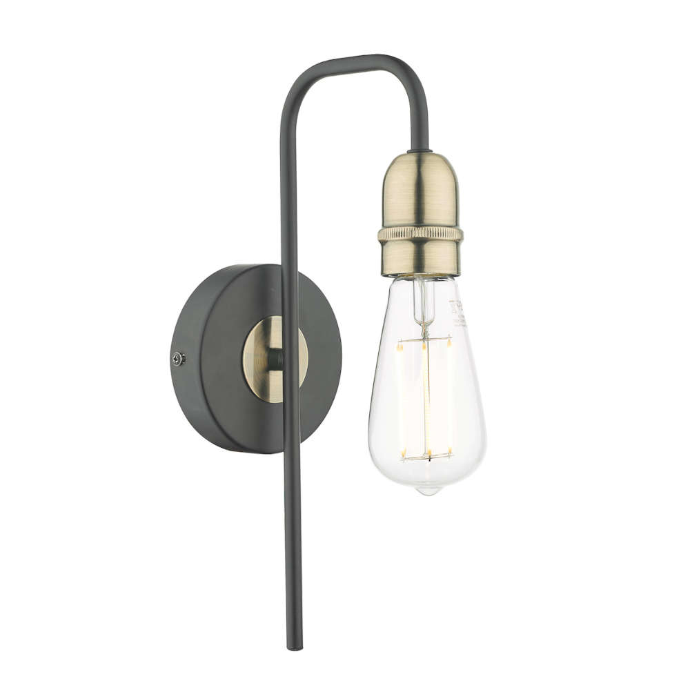 där Kiefer 1 Light Wall Light Black And Antique Brass