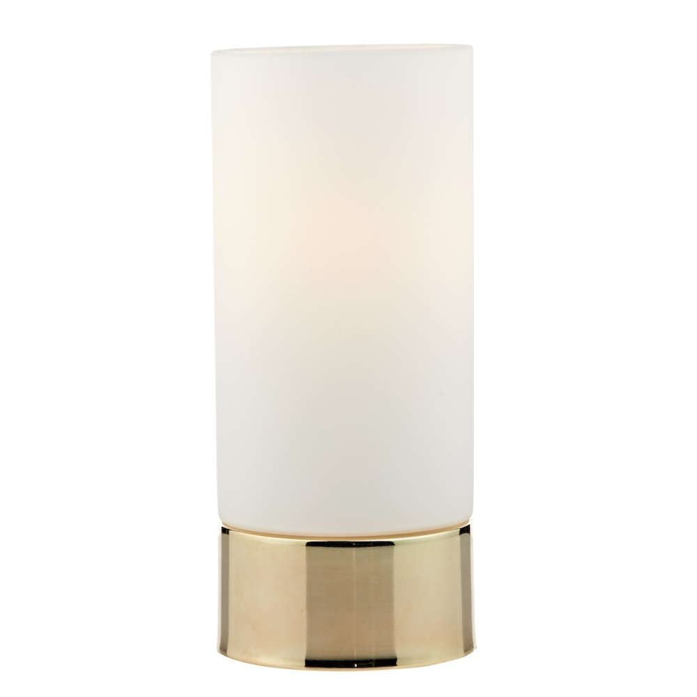där Jot Touch Table Lamp Polished Gold Base With Opal Glass