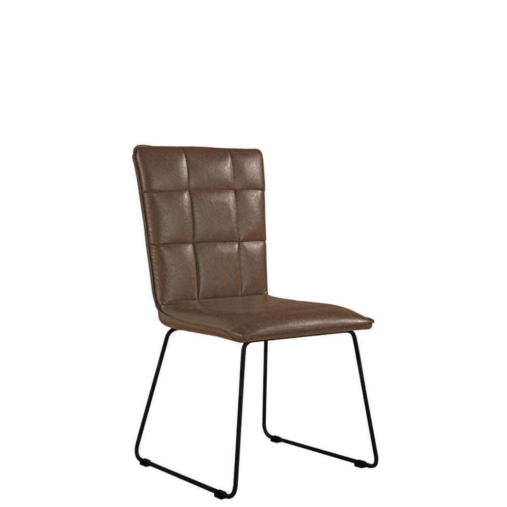 Doverdale Panel Back Chair With Angled Legs - Brown