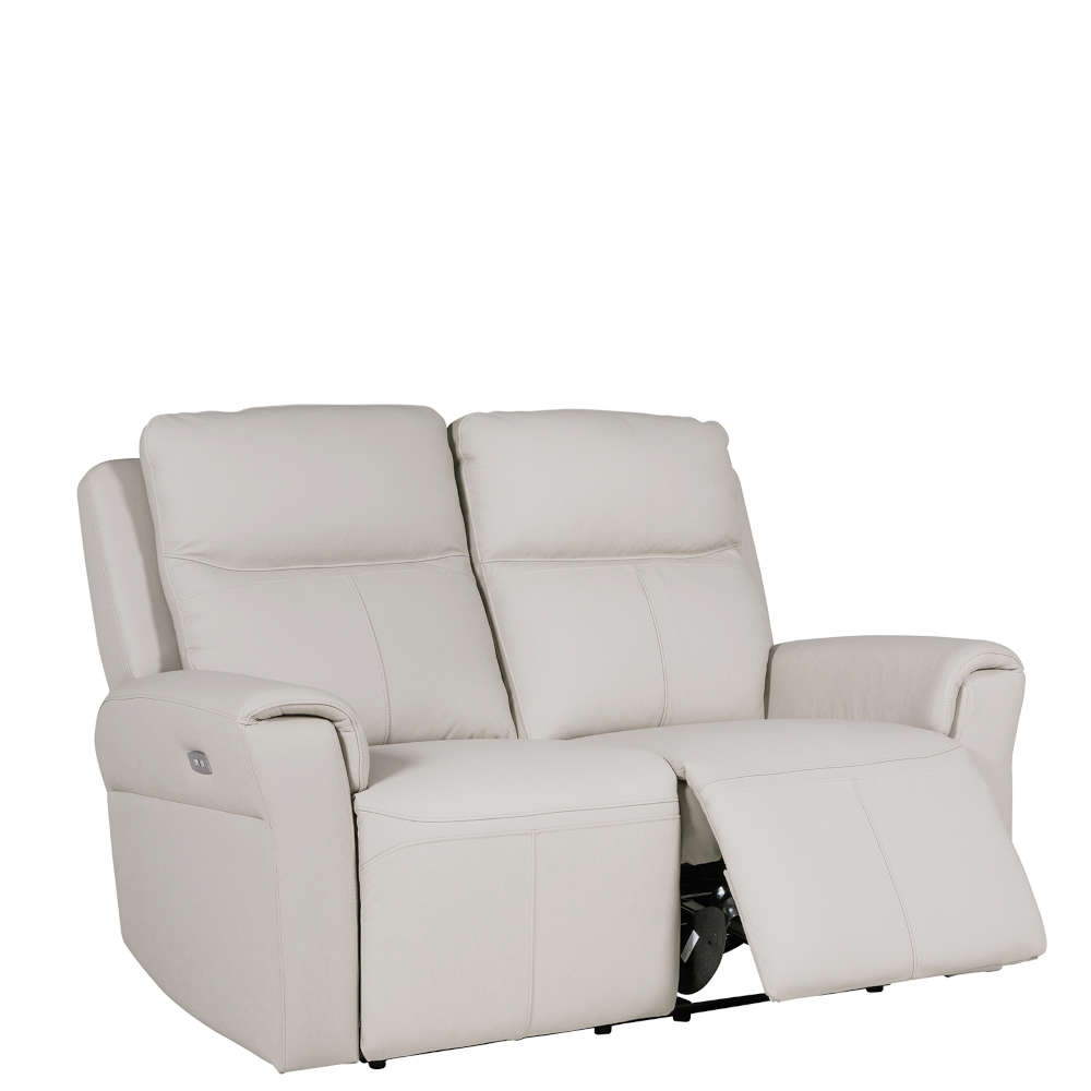 Russo Leather 2 Seater Electric Recliner Sofa - Stone