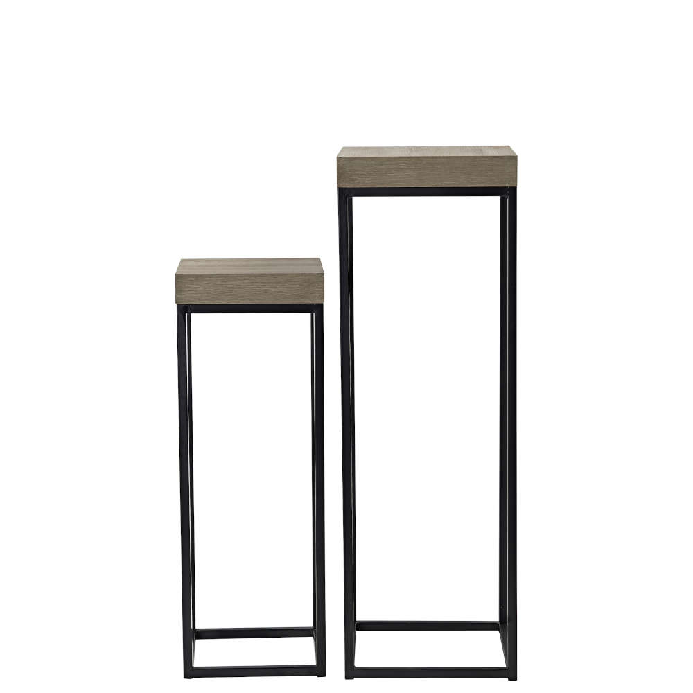 där Fabio Nest Of 2 Plant Stand Oak Style Effect